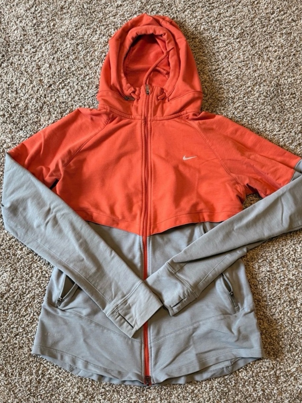 Nike Women’s Two-Tone Hooded Zip Jacket - Coral & Gray